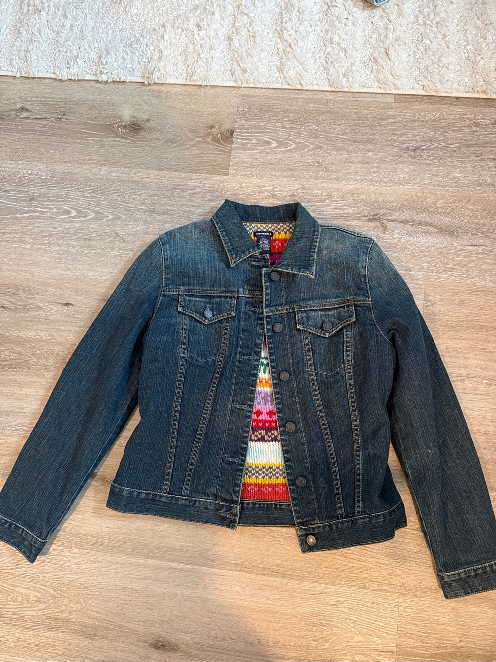 GAP Dark Blue Denim Jacket with Colorful wool lining